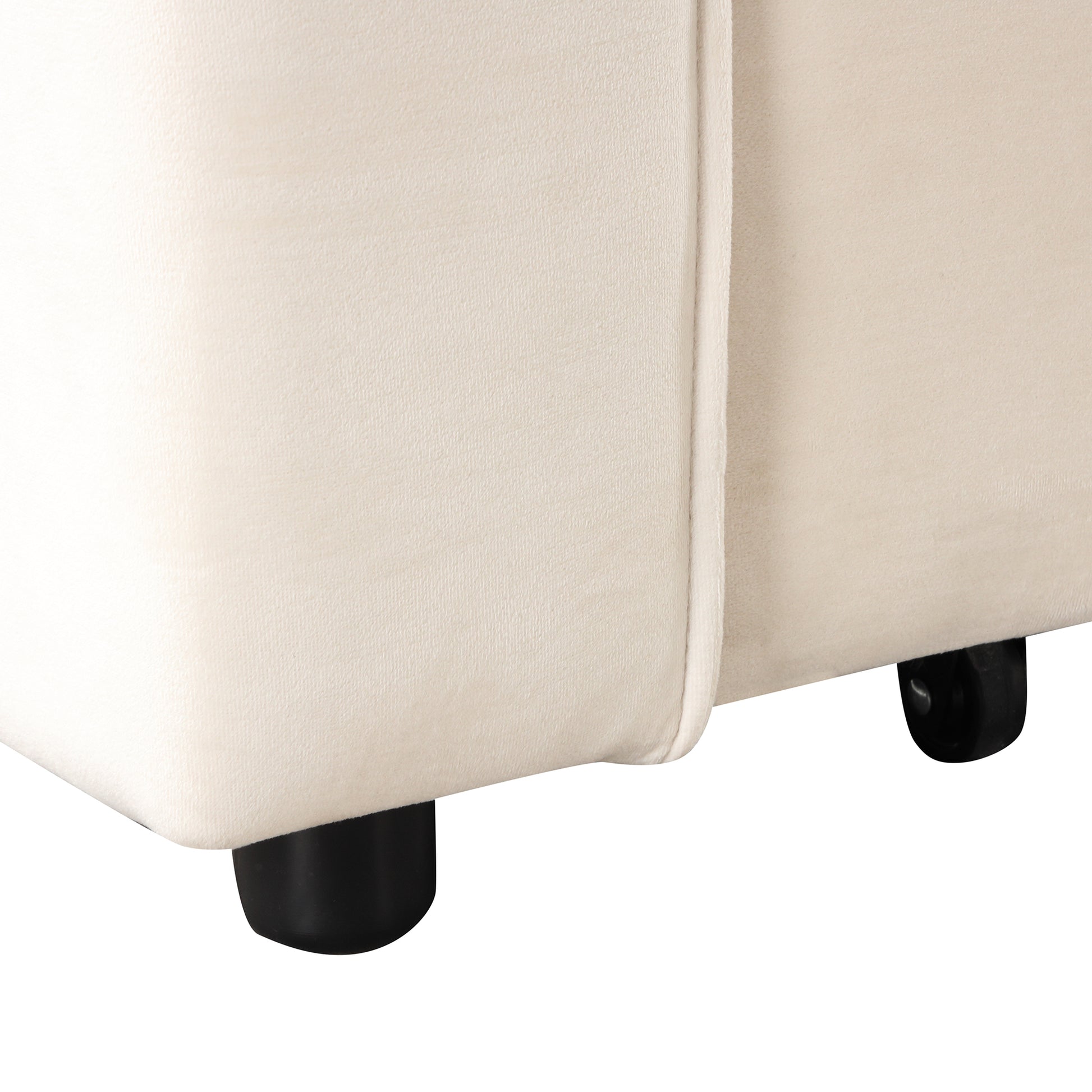 58" 4 1 Multi Functional Sofa Bed With Cup Holder And Usb Port For Living Room Or Apartments Milky White Milk White Foam 2 Seat