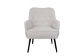 Modern Mid Century Chair Linen Sherpa Armchair For Living Room Bedroom Office Easy Assemble Beige Beige Foam Linen
