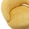 360 Degree Swivel Cuddle Barrel Accent Chairs, Round Armchairs With Wide Upholstered, Fluffy Fabric Chair For Living Room, Bedroom, Office, Waiting Rooms Yellow Foam Boucle