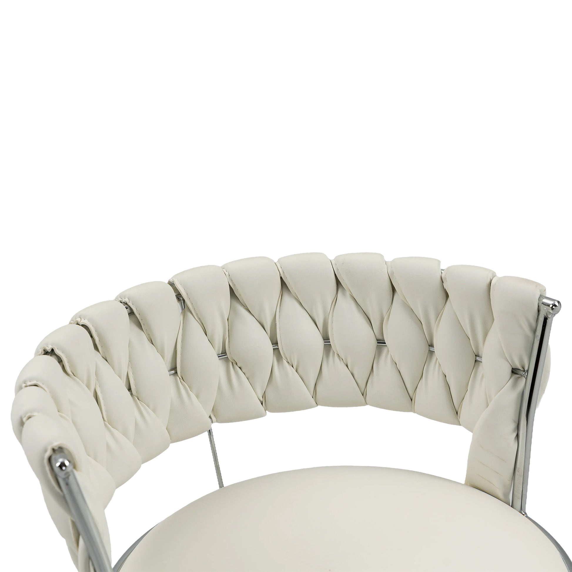 Coolmore Swivel Bar Stools Set Of 2 Adjustable Counter Height Chairs With Footrest For Kitchen, Dining Room 2Pc Set White Pu Pu Leather