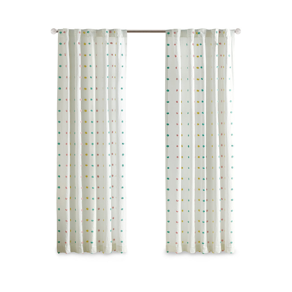 Cotton Jacquard Pom Pom Curtain Panel Only 1 Pc Panel Multi Cotton