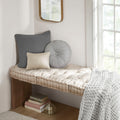 Poly Chenille Square Floor Pillow Cushion Ivory Polyester
