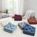 Poly Chenille Square Floor Pillow Cushion Ivory Polyester