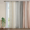 Cotton Printed Curtain Panel With Chenille Stripe And Lining Only 1 Pc Panel Multicolor Cotton