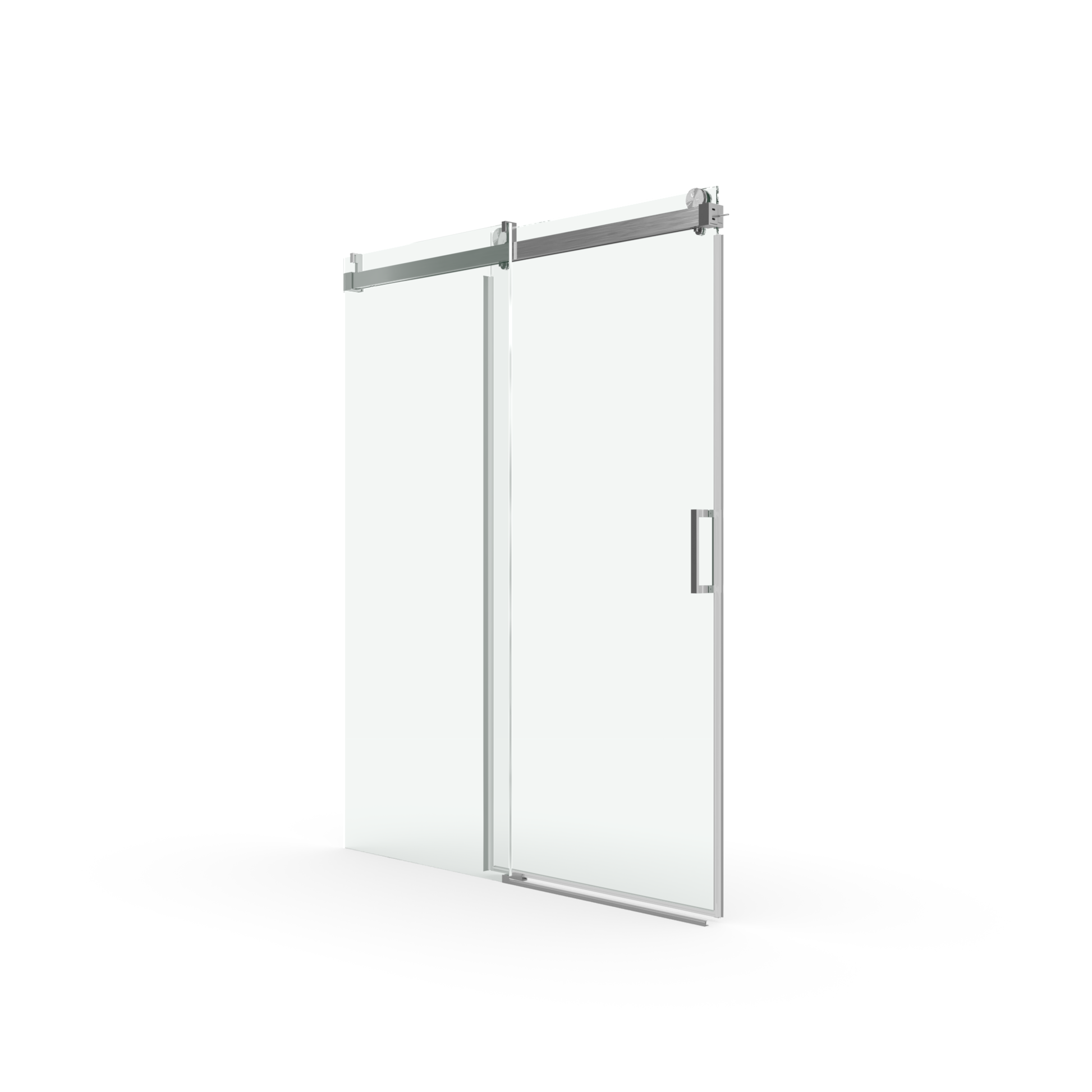 56" 60" W X 76" H Frameless Shower Door Soft Closing Single Sliding, 1 4" 6Mm Tempered Glass With Explosion Proof Coating, 24D01 60Bnx Brushed Nickel Brushed Nickel Tempered Glass