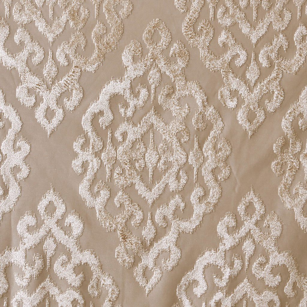 Knitted Jacquard Da Total Blackout Grommet Top Curtain Panel Only 1 Pc Panel Champagne Polyester