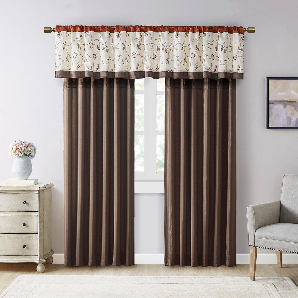 Embroidered Window Valance Spice 50X18" Multicolor Polyester