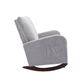 Coolmore Rocking Chair Upholstered Mid Century Modern Rocker Oversized Wingback Armchair For Living Room Light Gray Linen