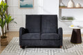 Coolmore Rocking Chair Upholstered Mid Century Modern Rocker Oversized Wingback Armchair For Living Room Black Linen