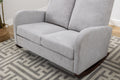 Coolmore Rocking Chair Upholstered Mid Century Modern Rocker Oversized Wingback Armchair For Living Room Light Gray Linen