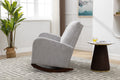 Coolmore Rocking Chair Upholstered Mid Century Modern Rocker Oversized Wingback Armchair For Living Room Light Gray Linen