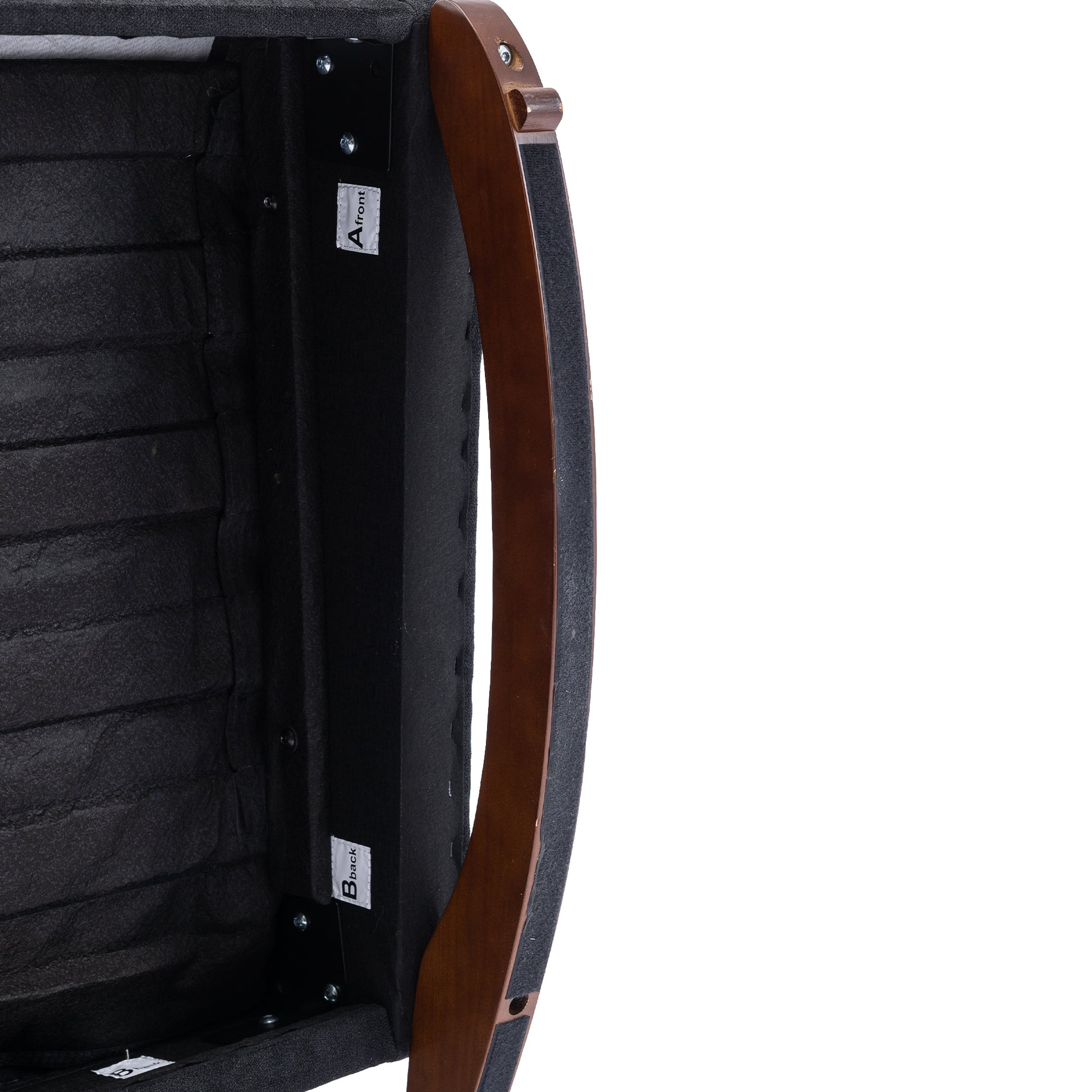 Coolmore Rocking Chair Upholstered Mid Century Modern Rocker Oversized Wingback Armchair For Living Room Black Linen