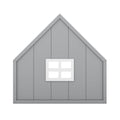 Full Size Wood House Bed With Window And Fence, Gray Box Spring Not Required Full Gray Wood Bedroom Pine Bed Frame Solid Wood Mdf