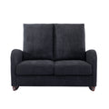 Coolmore Rocking Chair Upholstered Mid Century Modern Rocker Oversized Wingback Armchair For Living Room Black Linen