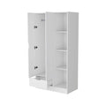Cimarron 2 Door Armoire With Open Compartment White White Engineered Wood