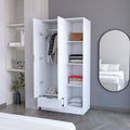 Cimarron 2 Door Armoire With Open Compartment White White Engineered Wood
