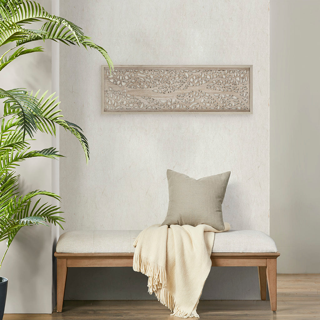 Laser Cut Tree Framed Panel Wall Decor Natural Wood