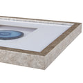 Real Stone Framed Glass And Double Matted Wall Art Blue Wood