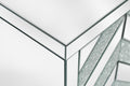 Storage Cabinet With Mirror Trim And M Shape Design Spliced Combination For Living Room, Dining Room, Entryway, Kitchen Silver Grey Mdf Glass