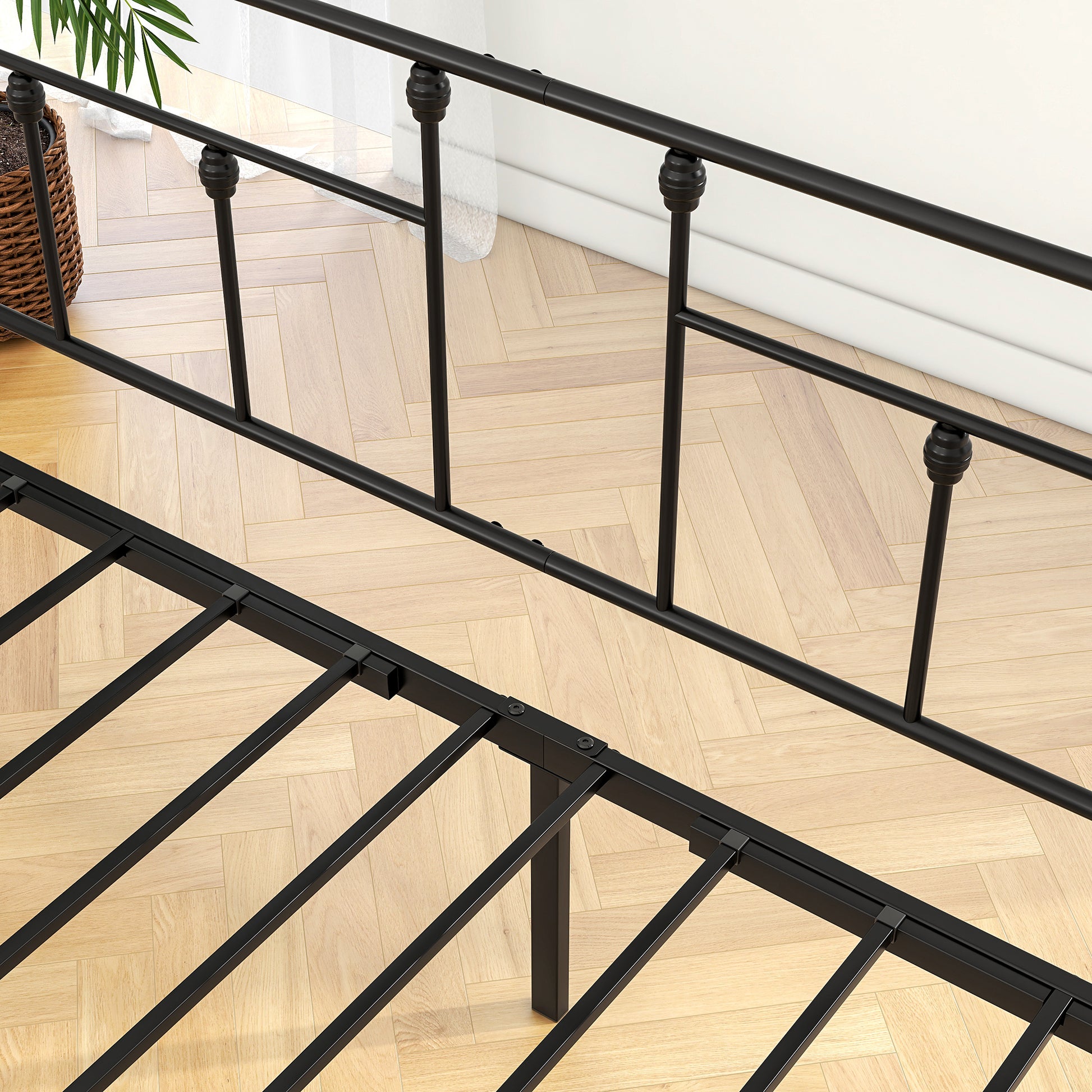 Metal Daybed Frame Twin Size Platform With Trundleno Box Spring Needed Black Box Spring Not Required Twin Black Metal Bedroom Metal