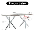 Large Modern Minimalist Rectangular Dining Table Suitable For 6 8 People, Equipped With A 0.39