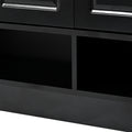 Sleek And Modern Shoe Cabinet With Adjustable Shelves, Minimalist Shoe Storage Organizer With Sturdy Top Surface, Space Saving Design Side Board For Various Sizes Of Items, Black Square 3 4 Spaces
