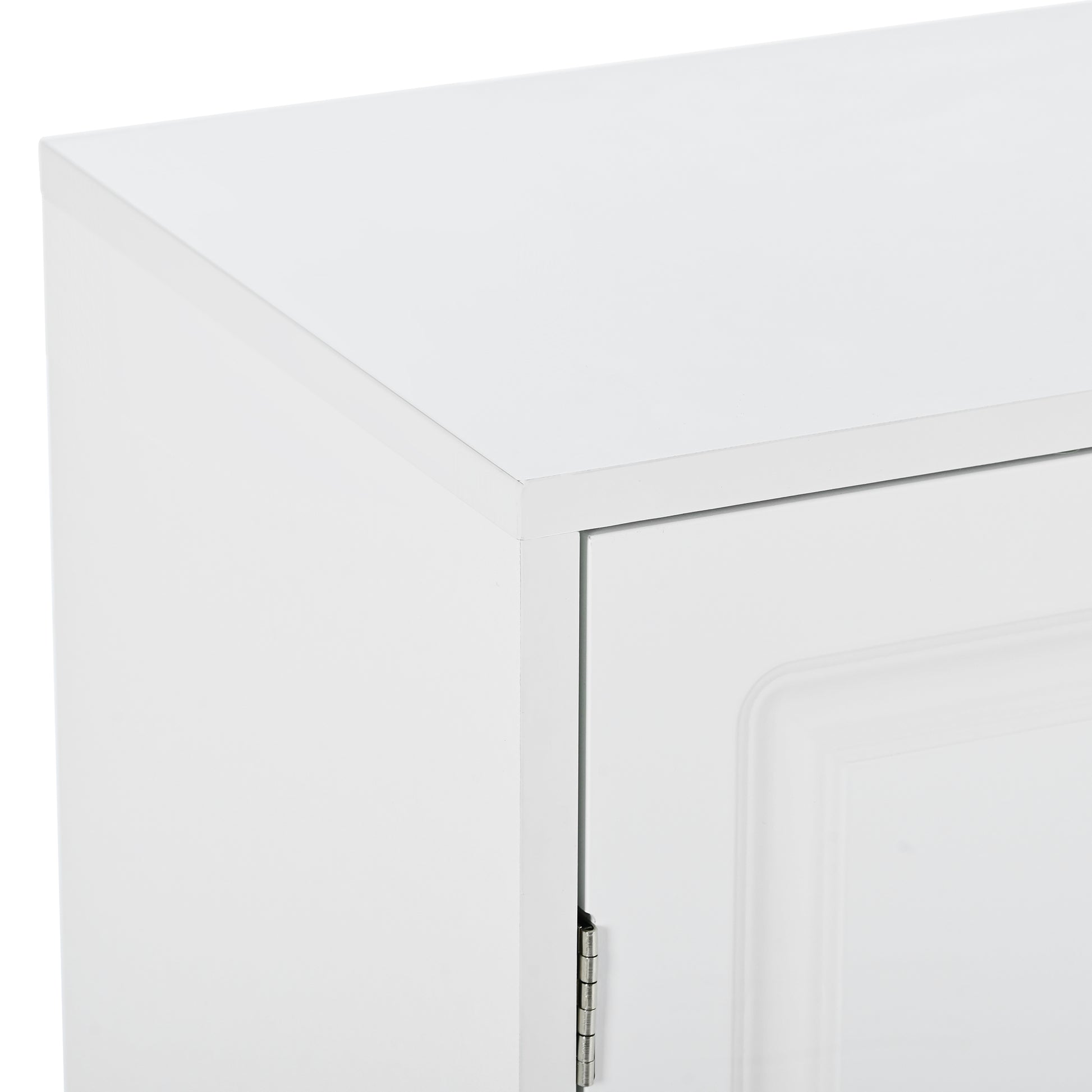 Sleek And Modern Shoe Cabinet With Adjustable Shelves, Minimalist Shoe Storage Organizer With Sturdy Top Surface, Space Saving Design Side Board For Various Sizes Of Items, White Square 3 4 Spaces White Primary Living Space Shelves Included Particle