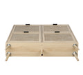 Natural Rattan 4 Door Shoe Rack, Freestanding Modern Shoe Storage Cabinet, For Entryway Natural Particle Board