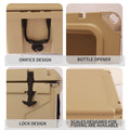 Khaki Color Ice Cooler Box 65Qt Camping Ice Chest Beer Box Outdoor Fishing Cooler Khaki Abs Plastic