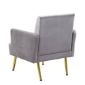 Reading Armchair Living Room Comfy Accent Chairs, Bedroom Chairs For Office Bedroom With Arm Rest, Lounge Chair For Office And Study Gray Velvet