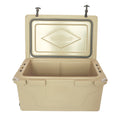 Khaki Color Ice Cooler Box 65Qt Camping Ice Chest Beer Box Outdoor Fishing Cooler Khaki Abs Plastic