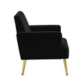 Reading Armchair Living Room Comfy Accent Chairs, Bedroom Chairs For Office Bedroom With Arm Rest, Lounge Chair For Office And Study Black Velvet