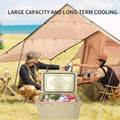 Khaki Color Ice Cooler Box 65Qt Camping Ice Chest Beer Box Outdoor Fishing Cooler Khaki Abs Plastic