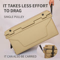 Khaki Color Ice Cooler Box 65Qt Camping Ice Chest Beer Box Outdoor Fishing Cooler Khaki Abs Plastic