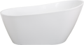 Sparkling White Acrylic Freestanding Soaking Bathtub With Chrome Overflow And Drain, Cupc Certified 67*31.5 Gloss White Fiberglass Acrylic
