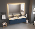72In. W X 48In. H Oversized Rectangular Black Framed Led Mirror Anti Fog Dimmable Wall Mount Bathroom Vanity Mirror Hd Wall Mirror Kit For Gym And Dance Studio 48X 72Inches With Safety Ba Gold Aluminium