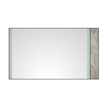 84X 48Inch Led Mirror Bathroom Vanity Mirror With Back Light, Wall Mount Anti Fog Memory Large Adjustable Vanity Mirrornatural Stone Decoration Decoration Follows Led Changes Matt Black Aluminium