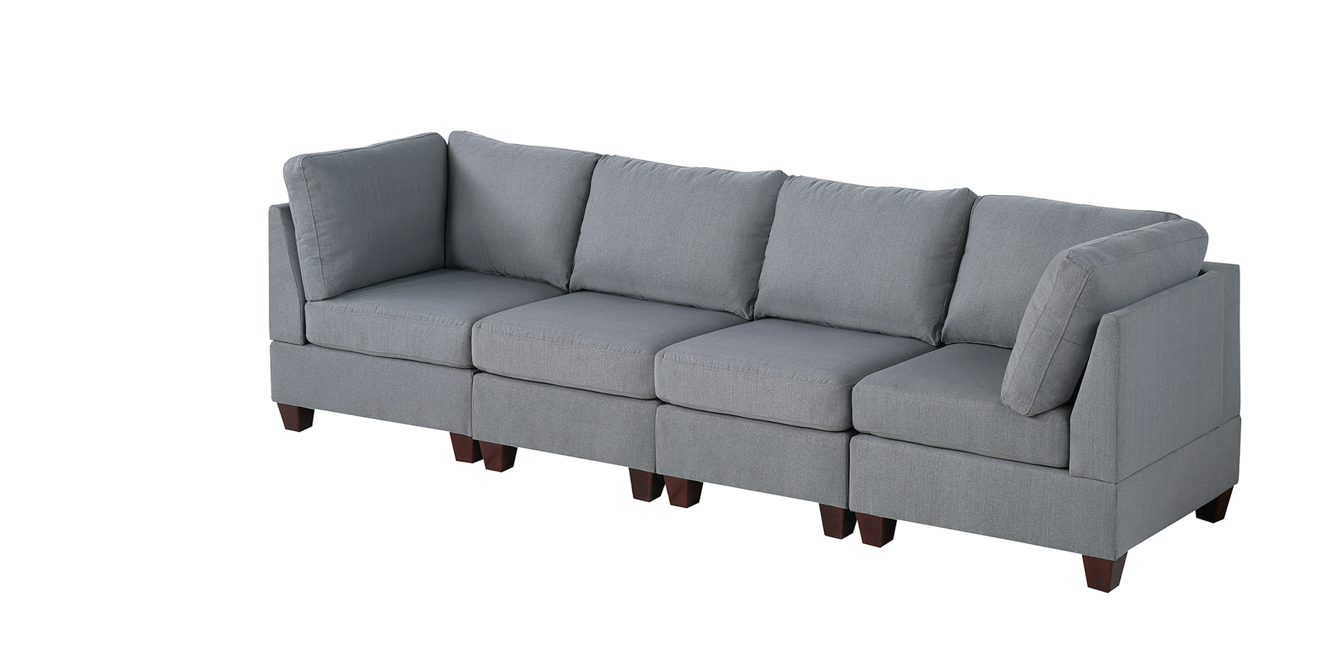 Modular Set 4Pc In Gray Gray Fabric