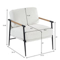 Leisure Chair Lounge Chair Velvet White Color White Fabric