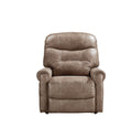 Classic Rolled Arm Power Lift Chair Recliner Heat, Adjustable Massage Plush Seating, High Grade Polyester Fabric Camel Foam Fabric