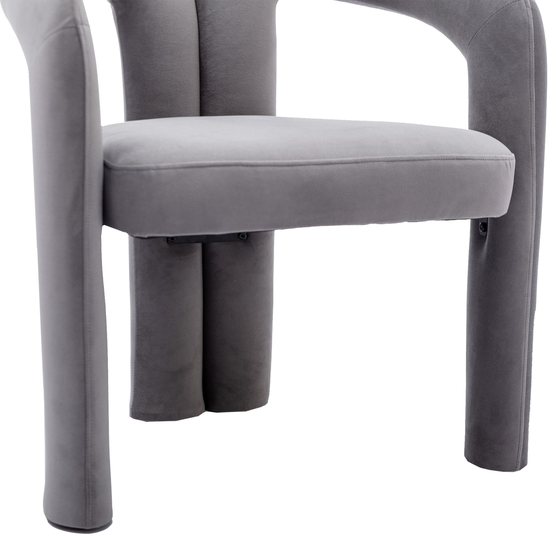 Coolmore Contemporary Designed Velvet Fabric Upholstered Accent Dining Chair Barrel Side Chairs Kitchen Armchair For Living Room Set Of 2 Gray Velvet Gray Foam Velvet
