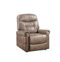 Classic Rolled Arm Power Lift Chair Recliner Heat, Adjustable Massage Plush Seating, High Grade Polyester Fabric Camel Foam Fabric