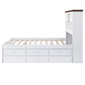 2 Pieces Wooden Captain Bedroom Set Twin Bed With Trundle And Nightstand,White Walnut White Walnut Wood
