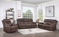 Compact Dual Power Recliner Contemporary Styling, Walnut Power Footrest, Power Headrest, Usb Charging Walnut Foam Fabric