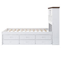 3 Pieces Wooden Captain Bedroom Set Twin Bed With Trundle, Nightstand And Dresser, White Walnut White Walnut Wood