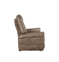 Classic Rolled Arm Power Lift Chair Recliner Heat, Adjustable Massage Plush Seating, High Grade Polyester Fabric Camel Foam Fabric