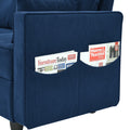Arm Single Seat Of Module Sofa, Navy Blue Corduroy Velvet, Spring Pack Cushions Dark Gray Corduroy