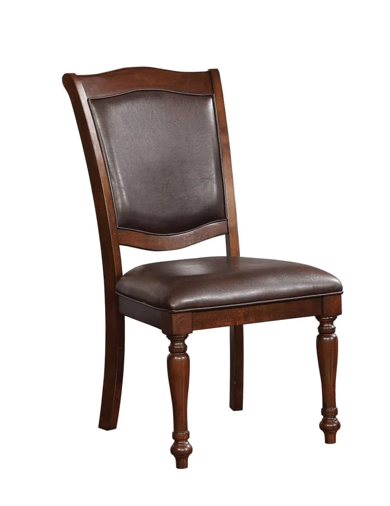 Luxurious Traditional Dining Chairs Brown Cherry Solid Wood Espressoseat Set Of 2Pc Side Chairs Turned Legs Kitchen Dining Room Cherry Brown Dining Room Traditional Dining Chairs Solid Back Solid
