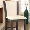 Style Comfort Contemporary 2Pcs Counter Height Chairs Gray And Whitecushion Seat Kitchen Dining Room Furniture White Gray Gray Dining Room Contemporary,Modern Dining Chairs Solid Back Solid Wood