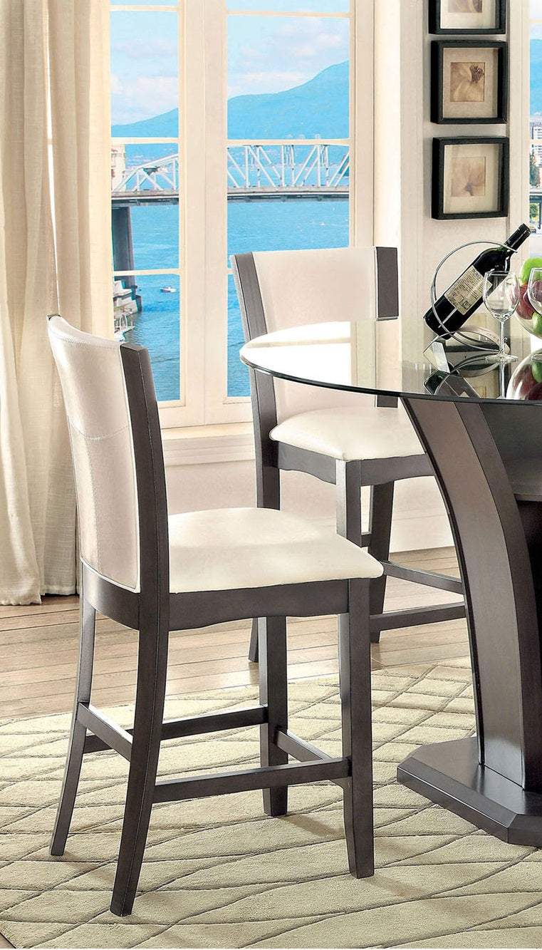 Style Comfort Contemporary 2Pcs Counter Height Chairs Gray And Whitecushion Seat Kitchen Dining Room Furniture White Gray Gray Dining Room Contemporary,Modern Dining Chairs Solid Back Solid Wood